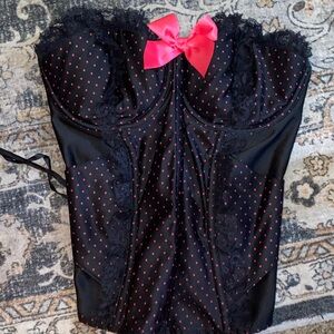 Victoria's Secret Black Bustier with Pink Accents